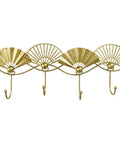 Top Shelf Golden Wall Mounted Coat Rack Featuring Tough Fan Shaped Hooks Rust Resistant Steel for stylish hallway storage.