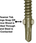 Close-up of Badass 10 X 1-5/8-Inch Reamer Tek Self Drilling Wood To Metal Screws showcasing the wing design for better drilling.