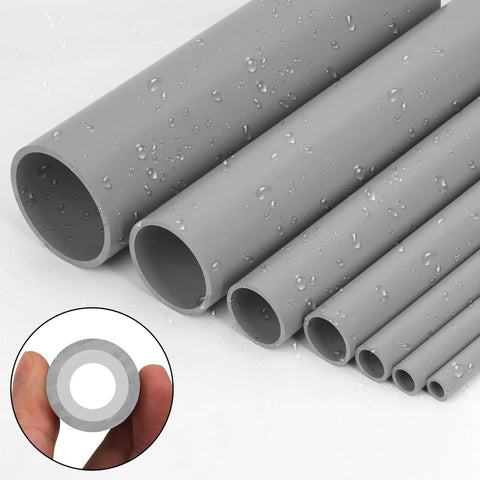 Six Pieces Three Quarter Inch Grey Electrical Conduit PVC Pipe Seventeen Inches Long Sch40 Rigid Tube Round Pipes for wiring