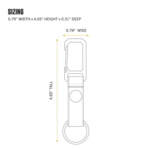 Diagram of Durable Metal Key Keeper With Belt Loop Keyring Clip For Car And Home Keys Self Locking Gate Rugged Nylon