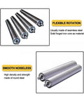 Heavy Duty Galvanized Conveyor Rollers Built Like A Tank For Smooth Warehouse Material Handling And Assembly Lines Non Powered Steel Idlers in a series with sleek design.
