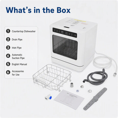 Countertop Dishwasher With No Plumbing Required Setup And Four Auto Wash Programs Built Like A Tank For Small Spaces Or Dorm Life Durable Black Finish accessories.