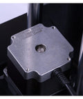 CNC Router Rotary Axis Attachment For CO2 Laser Engravers With 80mm Tailstock, Closed Loop Stepper, close-up of stepping motor.