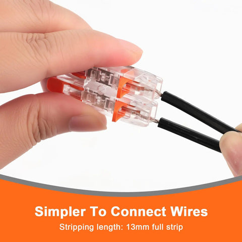 Heavy Duty Lever Wire Connectors Push In Electrical Nuts UL Certified For Secure Home Wiring Projects Quick Splice And Safe Connections That Are Totally Rad, clear 2-wire splice