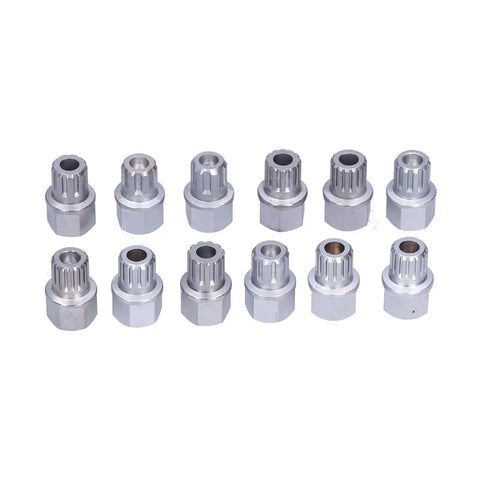 12 Piece Car Spline Bit Set Master Kit With 17mm Wheel Nut Socket, durable alloy steel, multi locking design for repair