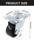 1 Inch Diameter Swivel Caster Wheels With Rubber Base And Rectangle Top Plate Bearing Heavy Duty 8 Pack Load Capacity 20 Kg Each Ideal For Furniture Equipment Carts Cabinets And Industrial Use