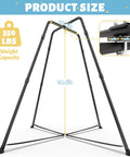 Built Tough Swing Frame With Sensory Swing Pod Chair For Adults, X Shaped Indoor Outdoor Swing Set, Metal Hammock Stand 350 Lbs