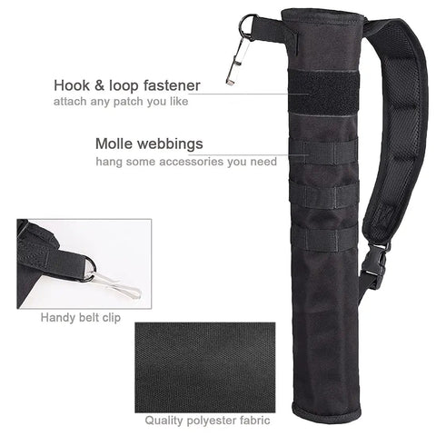 Lightweight Back And Hip Arrow Quiver Dual Use Foldable Bag For Target Shooting with Molle webbing and polyester fabric