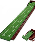 Indoor Putting Green With Automatic Ball Return All In One Golf Mat With Putter Holder Two Golf Balls Marking Tool