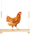 40cm Natural Wooden Chicken Swing Perch With Iron Monkey Decoration And Durable Rope For Hens Featuring Movable Wooden Beads