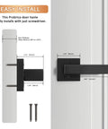Pack Of 2 Black Dummy Door Levers For Closets And French Doors Square NonTurning Pull Handles Surface Mounted Easy Install SingleSide Operation Matte Finish Durable Build For Interior Doors, black square lever on white door