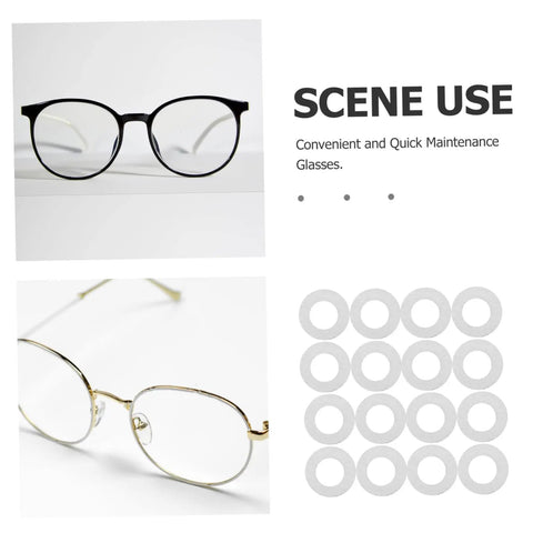 200Pcs Eyeglass Flat Washers Gaskets For Rimless Frames Metal Fasteners For Quick Repairs And Maintenance in packaging