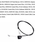 Top Shelf Replacement Throttle Cable For Poulan HD3X And Craftsman AYP Walk Behind Mowers, flexible control wire with Z bend ends.