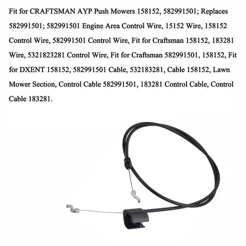Top Shelf Replacement Throttle Cable For Poulan HD3X And Craftsman AYP Walk Behind Mowers, flexible control wire with Z bend ends.
