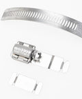 Stainless Steel Hose Clamp Kit 4001 Make-A-Clamp System with band, fastener, and splice visible on white background.