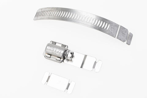 Stainless Steel Hose Clamp Kit 4001 Make-A-Clamp System with band, fastener, and splice visible on white background.