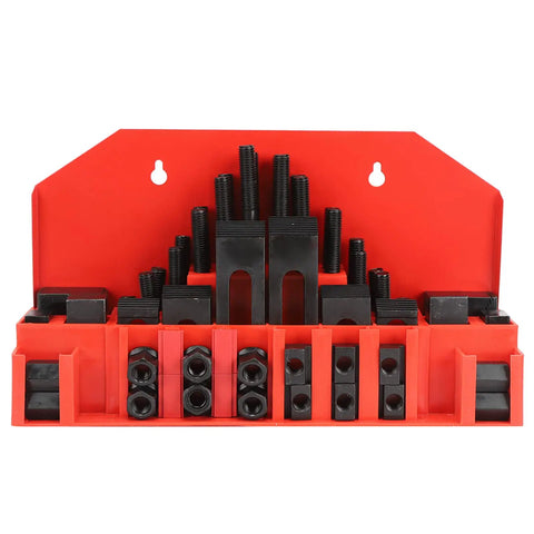 T Slot Clamp Kit For Milling Machines And Lathes, Built Tough Heavy Duty Pro Grade Jigs And Fixtures, Space Saving Wall Mount Frame