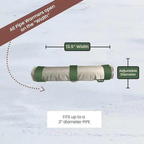 Original Pipe Insulation Roll That Keeps Pipes From Freezing This Winter, 13.5" width, adjustable, UV coated cover