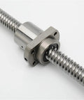 SFU5010 Ballscrew Kit Runs Slick With Precision Ball Nut And Heavy Duty BK BF Bearing Supports Built Like A Tank For CNC Mods And Garage Build Projects, close-up view of ball nut and screw.