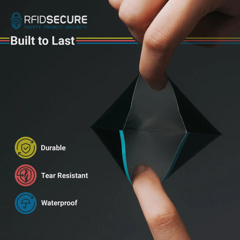 Hand demonstrating durability of Blocking Card And Passport Sleeves Set For Ultimate Identity Theft Protection No Fuss Protects Cards And Passports Slim