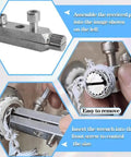 Two Piece Faucet Valve And Pipe Removal Tool Set With Quick Pipe Thread Cutter And Screw Extractor in use