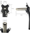 Ultra Lightweight 170mm Mountain Bike Crank Arm Set With 104 And 105 BCD, black finish, showing arm and spindle dimensions.