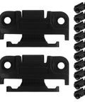 Push On Quick Fitting Furniture Panel Clips 12 Pcs One Hand Connectors for tool-free cabinet and furniture assembly in black.