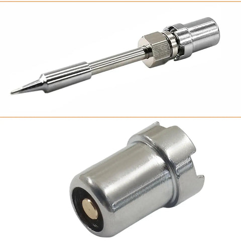 Four Pack Universal Magnetic Adapter Kit For Soldering And Circuit Board Repair, Threaded Screw Converter Metal Connectors, close-up view