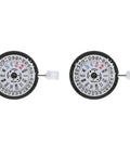 NH36A Automatic Watch Movement Replacement With 24 Jewels And White Date Wheel Crown At Three O Clock Bidirectional Winding Diashock