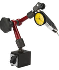 Lever Type Dial Test Indicator Set With Magnetic Base Pro Grade, 32mm Dial, Rotating Bezel, 200mm Flexible Arm, 0 to 0.8mm Range, 0.01mm Resolution, Shockproof Precision for Runout, Parallelism and Concentricity on magnetic base