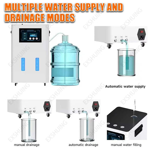 Hydrogen Inhalation Machine With 99.99 Percent Pure H2, Three Outlets, 4200 Ml Per Minute Flow, Auto Water Supply, Touchscreen Timer, Gunmetal Finish