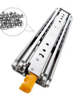 44 Inch Full Extension Drawer Slides Pair with side mount, lock, and quick release feature, showing steel ball bearings detail.