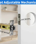 Round Low Profile Door Knob With Hidden Recessed Cup Lock mechanism view for 2-3/8 inch backset depth.