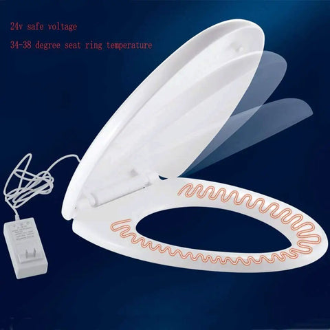 Premium Elongated Advanced Bidet Toilet Seat featuring steady warm cushion, electric heater, and soft close lid in white.
