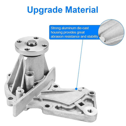 Heavy Duty Direct Fit Water Pump With Gasket Straight Shot Install For Ford Escape 1.6L L4 Engine showing aluminum housing design.