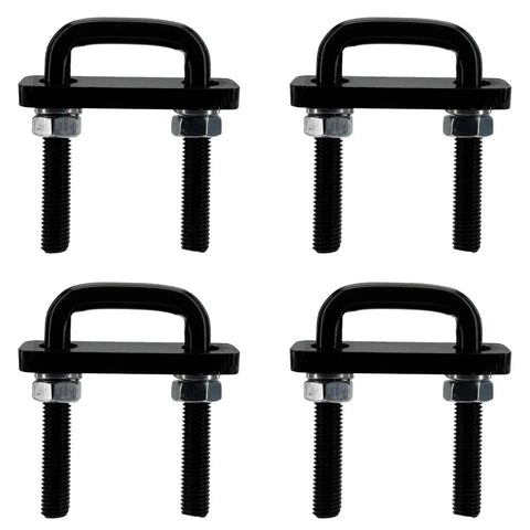 Heavy Duty Square U-Bolts 4 Pack Galvanized Clamp Set For Trailers And Trucks Fits 2.5 Inch Wide Leaf Springs Secure Fit