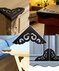 Solid As A Rock Metal Corner Protectors For Furniture Featuring Dope Vintage Floral Accents seriously rust resistant set of four on furniture edges.