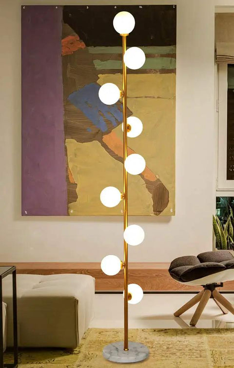 Cozy Elegant Mid Century Floor Lamp With Nine Lights For Living Room, Bedroom, And Office, Warm White 2700K Ambience