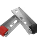 Anti Sag Heavy Duty Directional Caster Wheels For Sliding Barn Doors And Gate Rollers Smooth As Butter Quiet Roll Built Tight For Backyard Projects Today with red and black wheels.