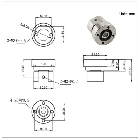 Stainless steel damping hinge rocker arm bracket, 2.0 N m torque, 1 piece