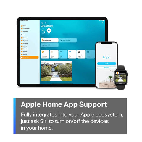 Tablet and smartphone displaying setup for Matter Compatible Smart Plug Mini, Ultra Compact 15A 1800W, Apple Home integration