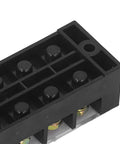 Close-up of dual-row screw clamp on 2 Pack 60A 600V Terminal Strip With Clear Cover Dual Row Screw Clamp Wire Terminal Block For Bridge Lighting.