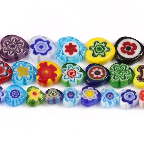 Premium Quality Fresh Hella Sparkly Lampwork Glass Beads Loose Round Spacers For Diy Bracelet Necklace Jewelry Crafting And Dress Decor Accents 10Mm 44 Pieces assorted colorful flower-shaped glass beads