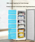 Top Shelf Single Door Upright Freezer With Nifty Adjustable Shelves For Bulk Groceries And Frozen Meals Quiet Operation Zone, 189L capacity.