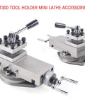 Straight Shooter Mini Lathe Tool Holder Featuring 80Mm Stroke And Square Tool Base, Workhorse Quick Change Post and Precision Alignment Built Tough For Smooth Shop Floor Projects, AT300 tool holder with precision alignment features.