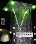 23 Inch Led Rainfall Shower Combo With Adjustable Handheld Sprayer And Heavy Duty Brass Plumbing Straight Up Built Different For Your Dream Bathroom Setup That Honestly Hits Different Every Single Morning, featuring LED lights and oversized rain head.