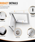 Solid Aluminum Access Panel With Key Lock For Drywall And Ceilings showing detailed metal lock, aluminum alloy, and galvanized steel construction.