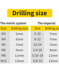 Drilling size chart for Rivet Nut Tool Kit With Step Drill Bit And 100 Rivet Nuts, SAE And Metric Mandrels, Handy Rivnut Tool For DIY Projects