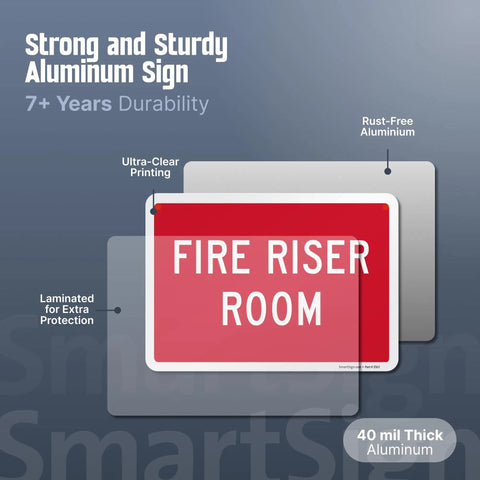 Fire Riser Room Aluminum Sign 7x10 Durable 40 Mil No Rust Heavy Duty Indoor Outdoor With Four Corner Mount Holes Easy Install And Built To Last Reliability