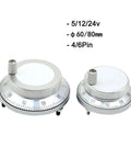 Pulse Generator Hand Wheel For CNC Machines 5V 12V 24V 6 Pin With 100 Pulse Rotary Encoder Manual Pulse Wheel 60mm Or 80mm Size Rock Solid CNC Control Hand Wheel For Precise Jogging And Setup 24V 4 Pin 100 Pulse Compatible showing two silver dials with measurement markings